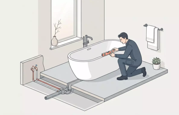 Vrijstaand bad installeren: kosten en installatieprijs