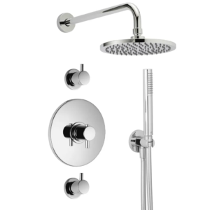 Xenz Duero - High flow douche inbouwset (thermostatisch), met 2 stopkranen chroom - Loodgieter in hengelo