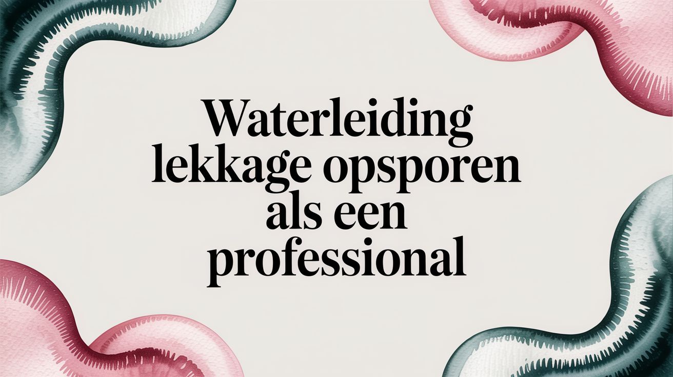 Waterleiding lekkage opsporen als een professional