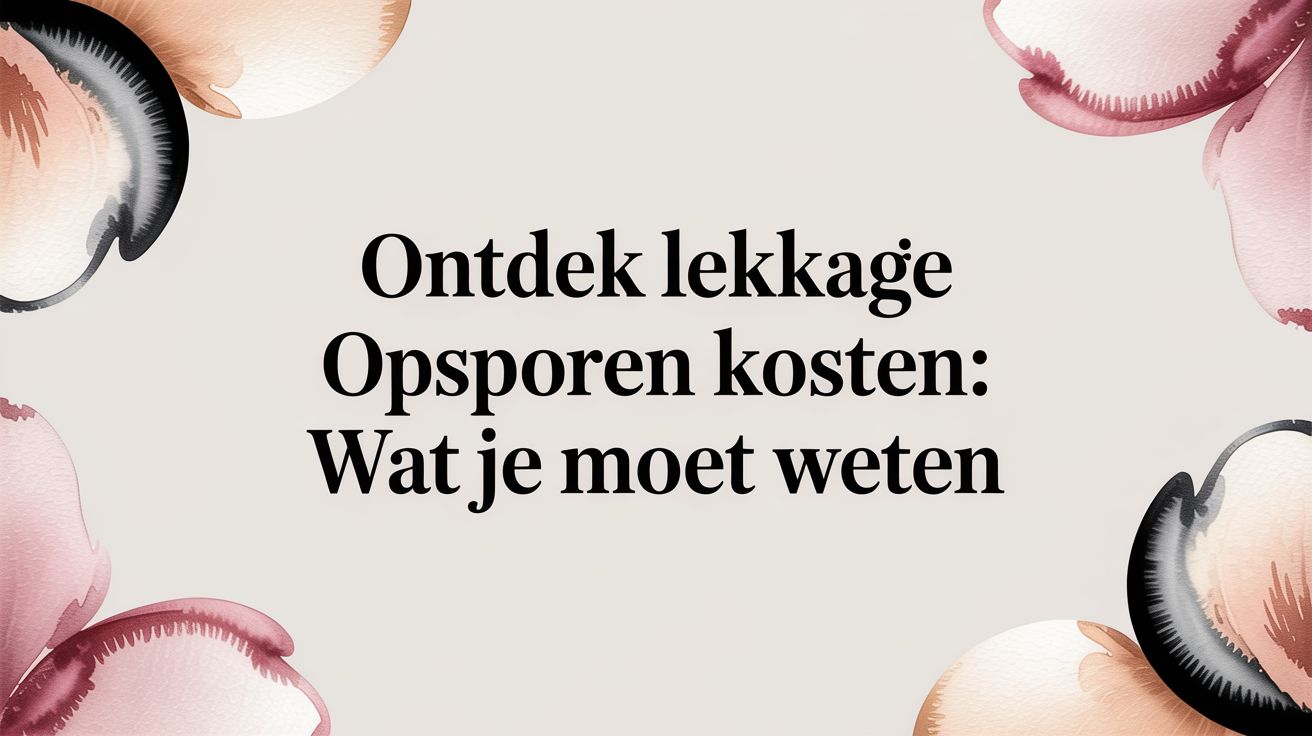 Ontdek lekkage opsporen kosten: wat je moet weten
