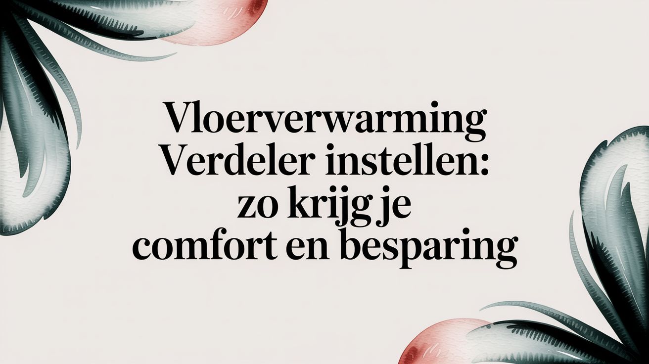 Vloerverwarming verdeler instellen: zo krijg je comfort en besparing