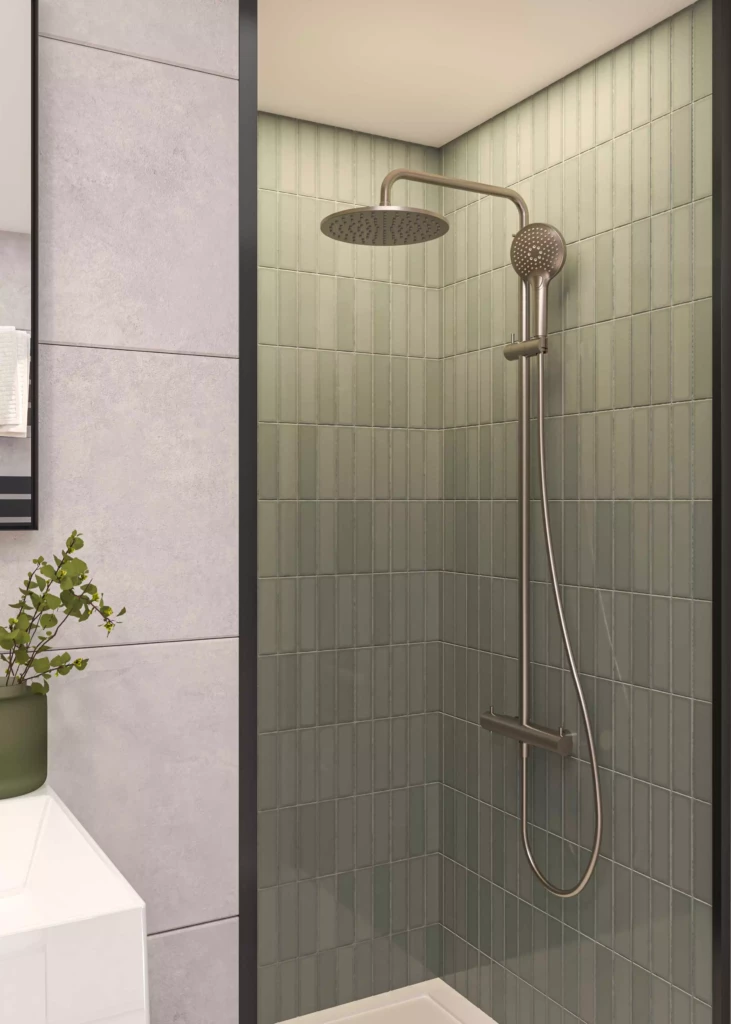 May opbouw regendoucheset - 25cm - 3-standen handdouche - geborsteld nickel PVD1