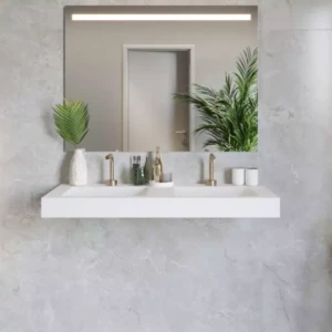 Dubbele wastafel – Solid Surface Excellence Bonny – 120 cm