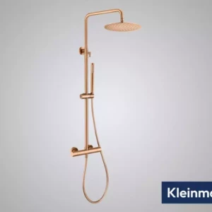 Kleinmann – Opbouw Regendoucheset – Geborsteld Brons – PVD coating – Vernet binnenwerk met keramische schijven